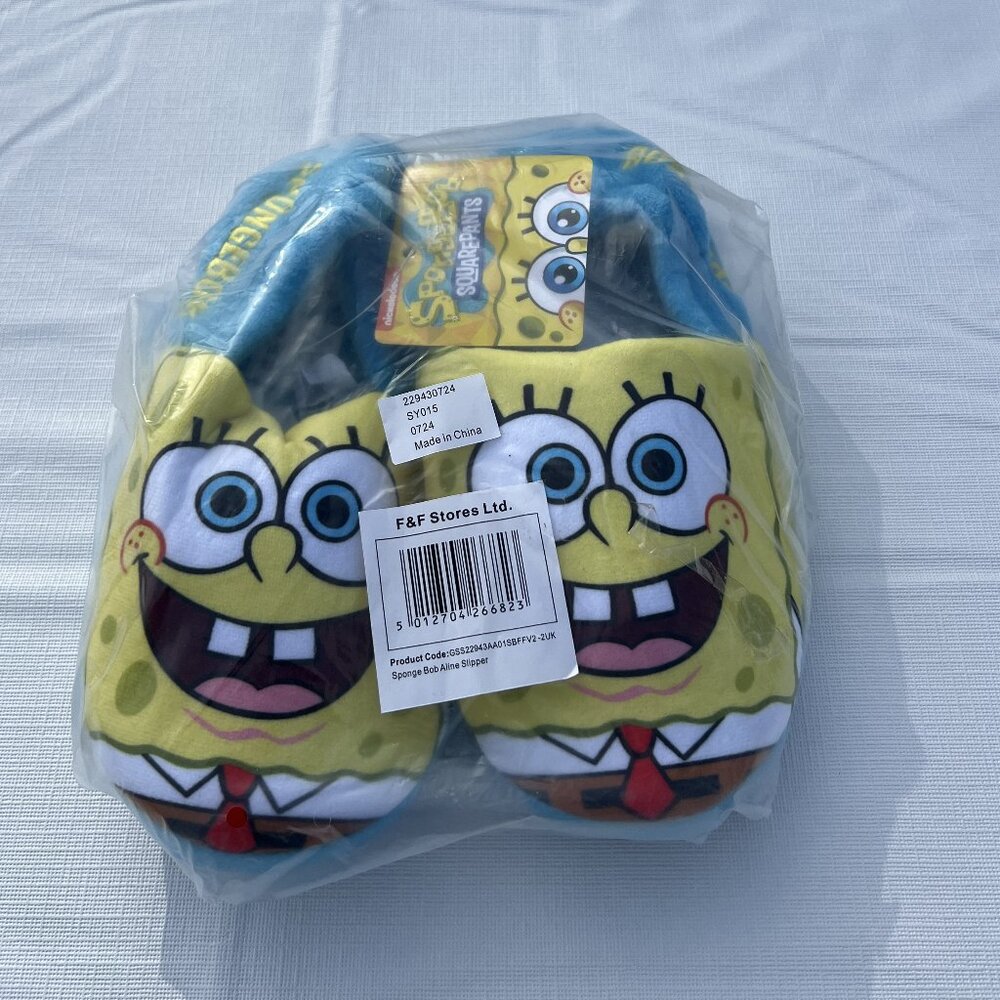 Nickelodeon Spongebob Squarepants Kid Slippers Size 2.5